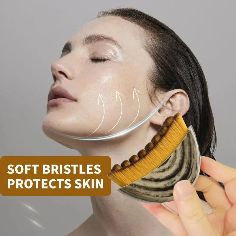 Buy 1 Get 1 Free Facial Brush for Jawline Sculpting & Lymph Drain, Ergonomic Dry Contour Massager and Facial Care Tool for Normal Skin, Facial Care Tools