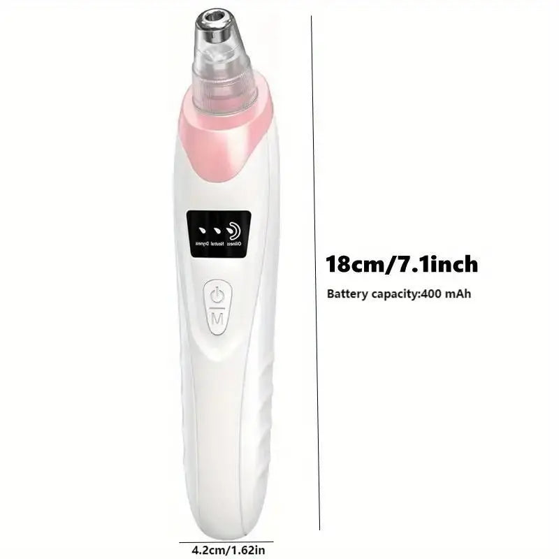 Electric Blackhead Remover Vacuum Pore Cleaner, Electric Facial Cleaning Kit, Facial Cleansing Equipment, Includes 5 Replacement Brushes + 4 Stainless Steel Tools, Deep Clean, Skincare Tool, Blackhead Removing, Facial Cleansing Brush, Pore Suction Tool
