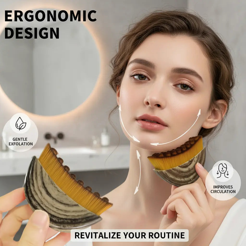 Buy 1 Get 1 Free Facial Brush for Jawline Sculpting & Lymph Drain, Ergonomic Dry Contour Massager and Facial Care Tool for Normal Skin, Facial Care Tools